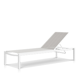 Armless Chaise Tex White Frame / Cloud Duo Sling
